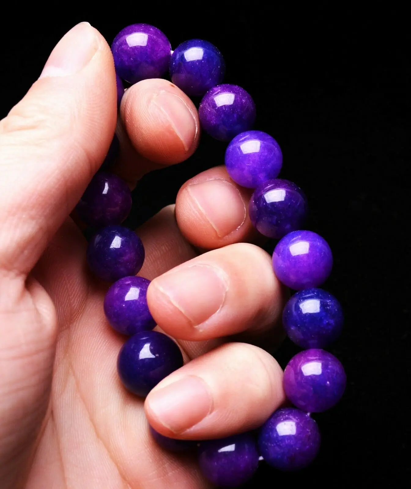 12mm Natural Purple Sugilite South Africa Gems Beads Bracelet AAA