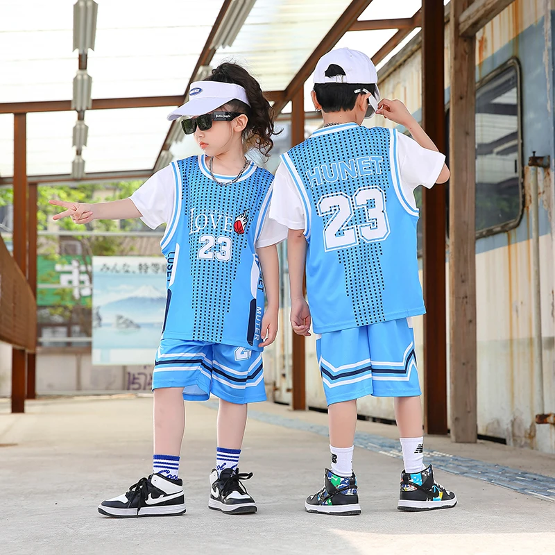 Kid Basketball Jersey Children Team Training Uniform Quick-drying Fashionable Comfortable Boy Girl Shirt Sportswear Tracksuit