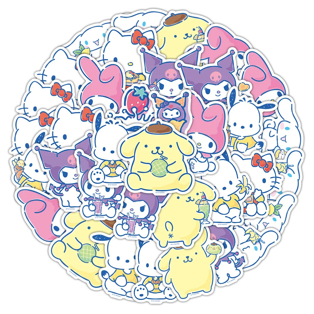10/30/50 Stück Niedliche Sanrio Cartoon-Aufkleber Kawaii Pochacco Kuromi Anime-Sticker Wasserfeste DIY Laptop Handy Schreibwaren