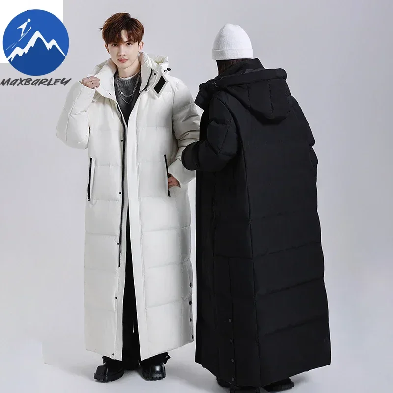 2025 Winter Long Down Jacket Mens Womens Luxury Lightweight Hooded Goose Down Warm Parka Streetwear Snow Ski Thick Puffer Jacket