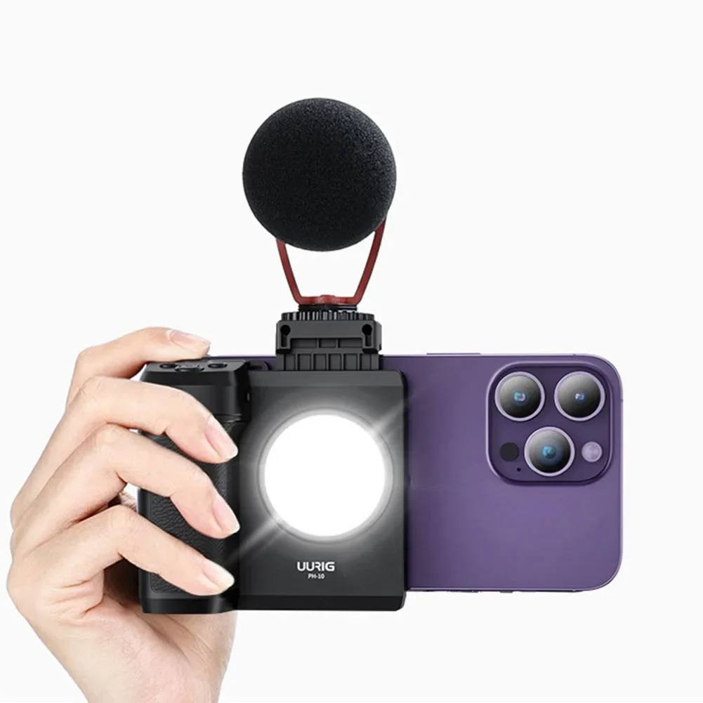 

Adjustable Phone Holder 9.6*10.5*6CM Mobile Phone Holder 360-degree Rotation Built-in Fill Light Compact And Lightweight
