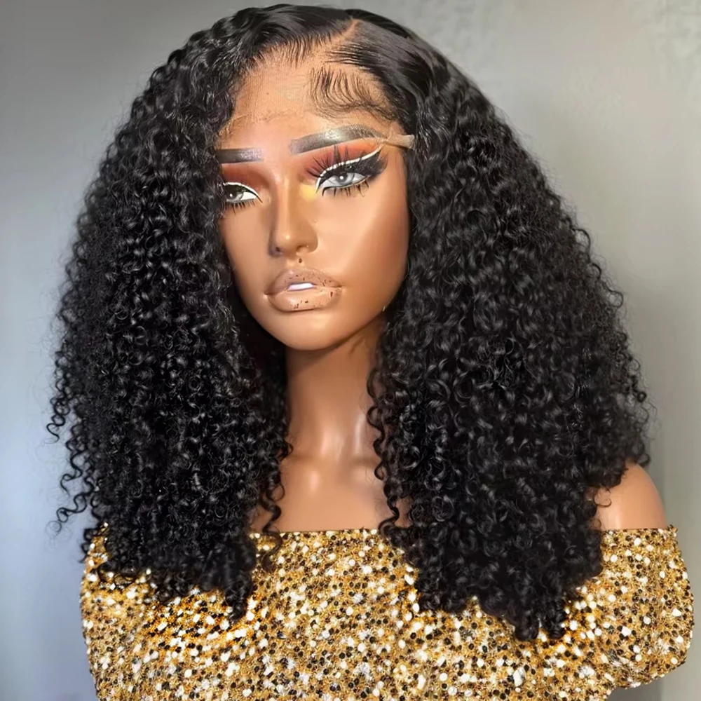 250% 웨어 앤 고 7x5 글루리스 가발 인모 13x4 딥 웨이브 곱슬 숏밥 가발 여성용 레이스 프론트 가발 13x6 레이스 프론탈 가발