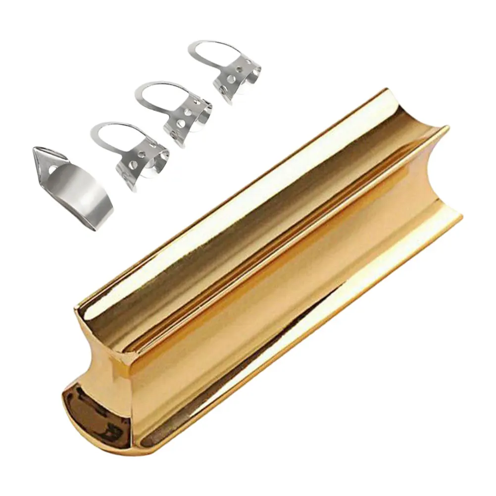 

5 Pcs Slider Metal Picks Tone Slides Tone Bar Stainless Steel Guitar Accessories Steel Guitar Bar Bright Sound