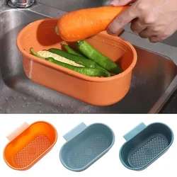 Kitchen Sink Drain Basket Multi-functional Vegetables Fruits Washing Hanging Drainer Rack Kitchen Sink Food Garbage Can