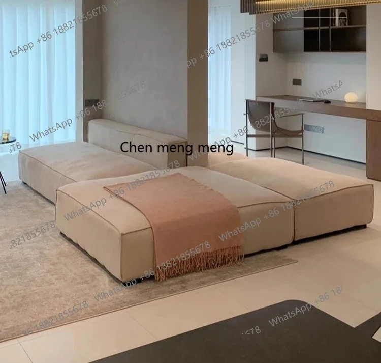 أريكة P32 من القماش البلوري، قاعة أفقية على الوجهين، أريكة غرفة معيشة مسطحة كبيرة بسيطة #3