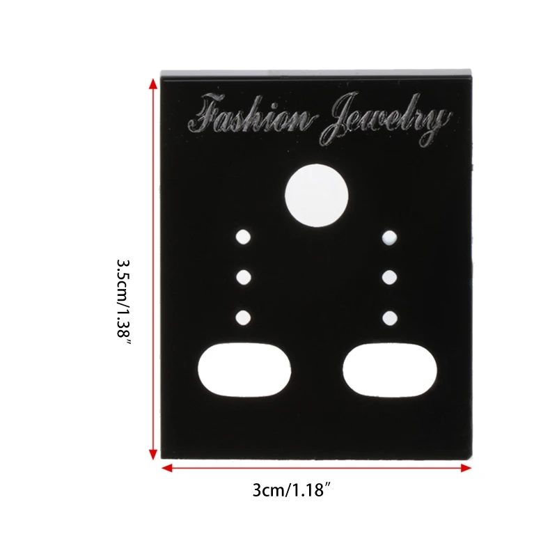 ZB91 100 шт., прямоугольные пластиковые серьги-гвоздики, демонстрационные карты, черные ювелирные изделия, прямоугольные серьги,