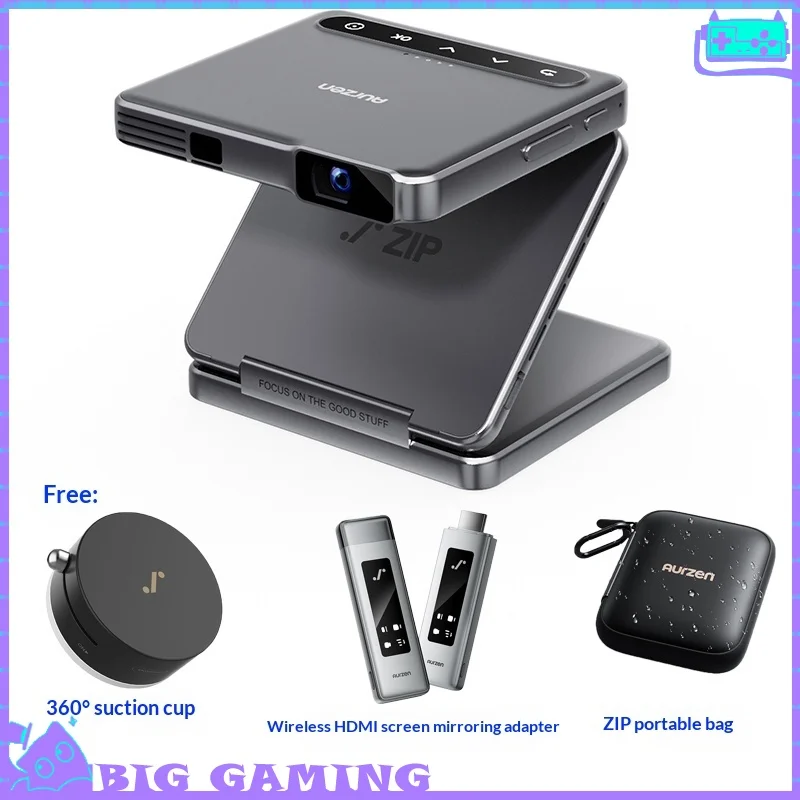 ZIP Projector DLP Mini Portable Wireless HDMI Same Screen 360 ° Suction 24W PD Fast Charging For IOS Android Windows macOS