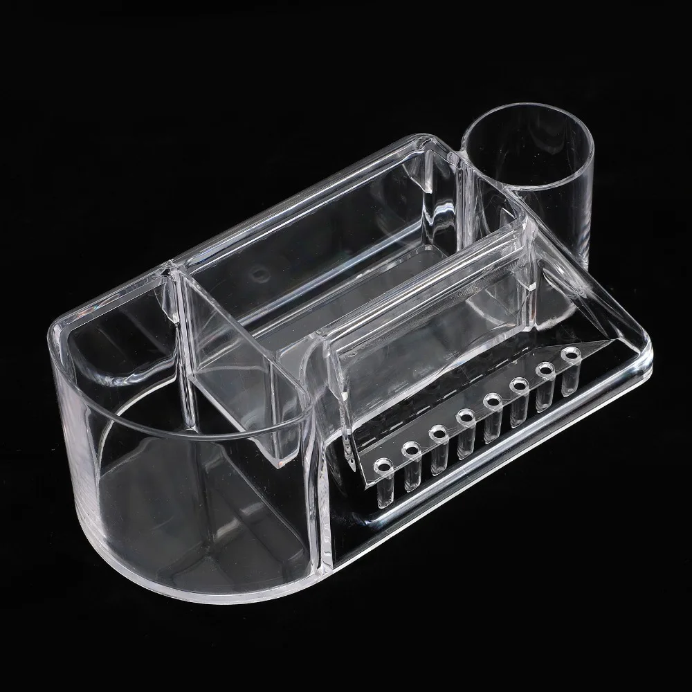 Transparent Nail Drill Holder Large Capacity Multifunctional Nail Drill Bit Storage Box Acrylic Portable
