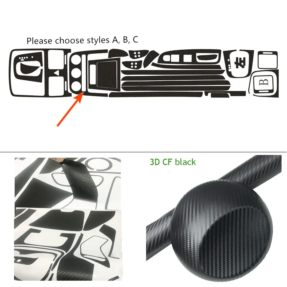 NONE Für Volkswagen Golf 5 MK5 4 tür Innen Zentrale Steuerung Panel Tür Griff Carbon Faser Aufkleber Aufkleber Auto styling Zubehör 3