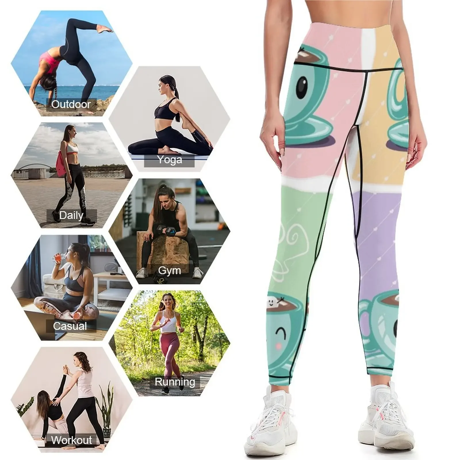 Happy Hot Chocolate Smiles Leggings legings for fitness gym's clothing legging pants raises butt Womens Leggings