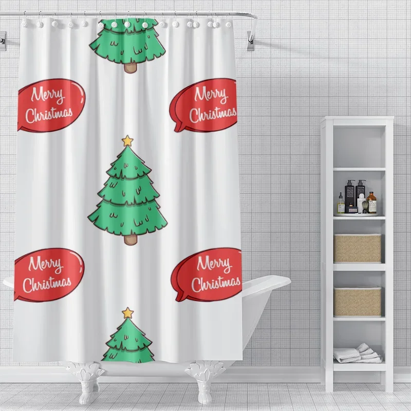 Home decoration shower curtains for bathroom waterproof curtain fabric Modern Nordic style Living Room Merry Christmas winter