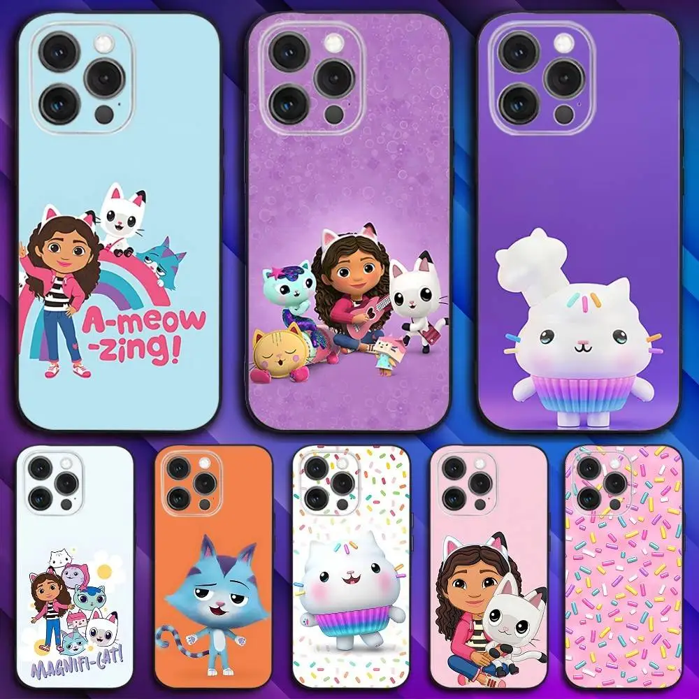 

G-Gabbys Dollhouse Cute Phone Case For iPhone 16,15,14,13,12,11,Pro,Max,Plus,X,XS,SE4,E,Mini,Soft Black Case
