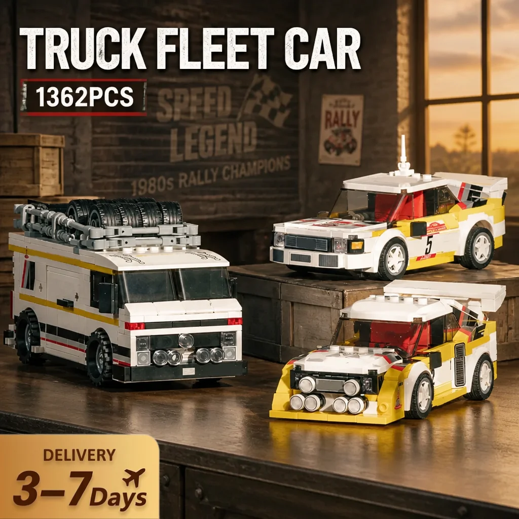 Klemmbausteine LKW-Flotten-Baustein-Set Kreatives Modulares Technik-Fahrzeug-Bausatz Heimdekoration Kreatives Spielzeug Geschenke für Erwachsene 1362 Teile