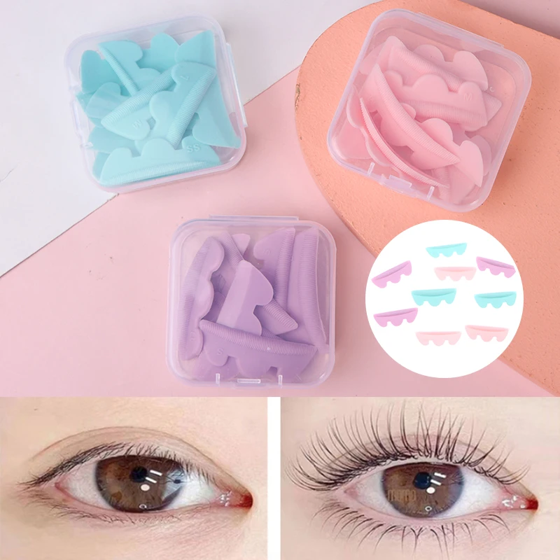 5 paare/schachtel bunte Silikon Dauerwelle falsche Wimpern Pad heben Wimpern Schutz Pads Locken wickler Zubehör Wimpern verlängerung Werkzeug