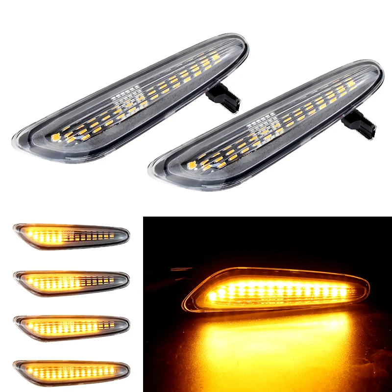 Sequential Flashing LED Turn Signal Side Marker Light For BMW E60 E61 E90 E91 E87 E81 E83 E84 E88 E92 E93 E82 E46 1 3 5 series