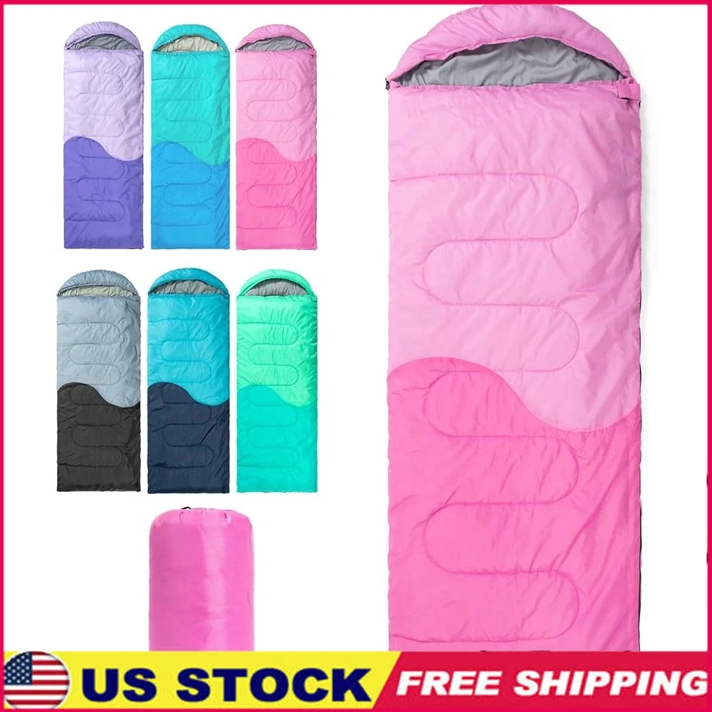 

3-4 Season Sleeping Bag Adults Kids Camping Hiking Warm Lightweight Portable Compression Bag Emergency Travel Outdoor