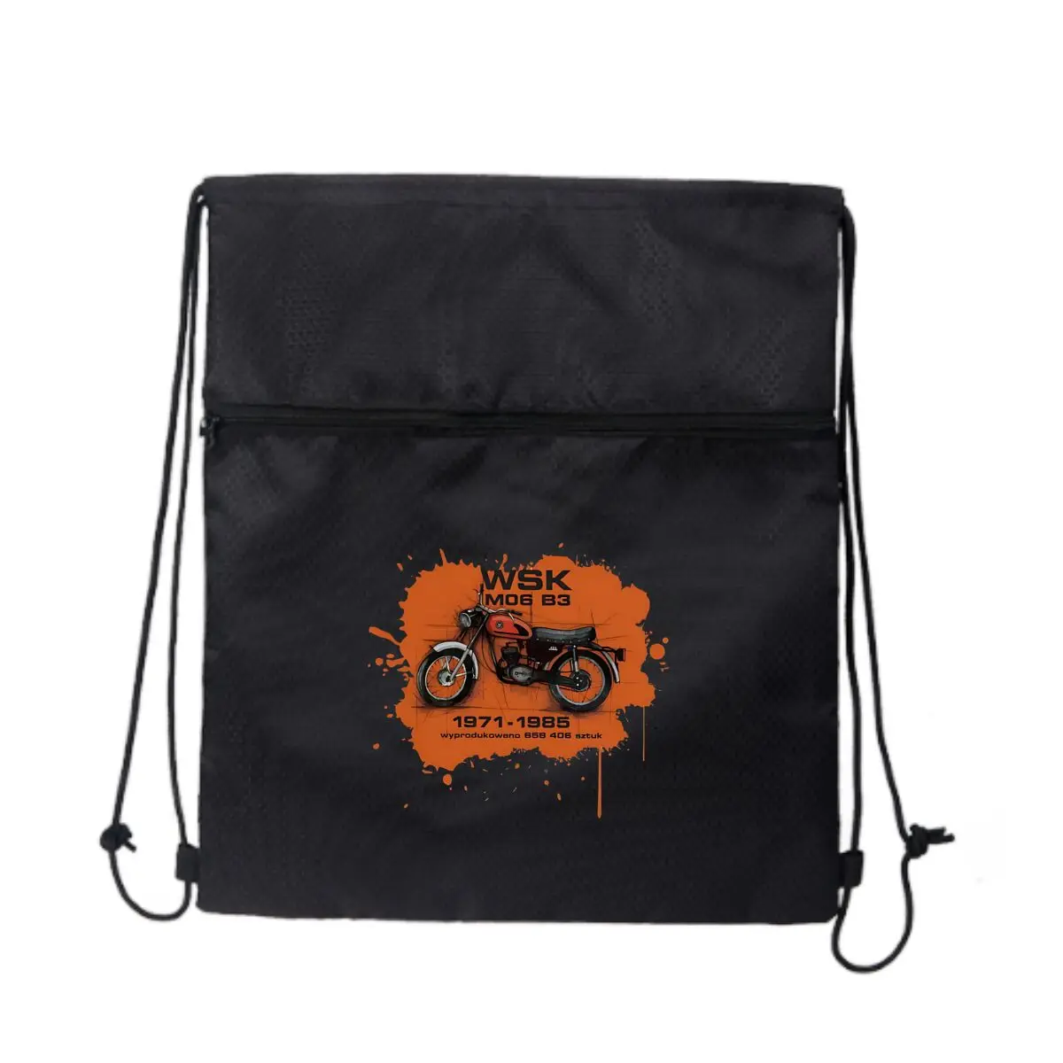 WSK MOB 83 Retro Bike Design Durable Drawstring Zipper Bag