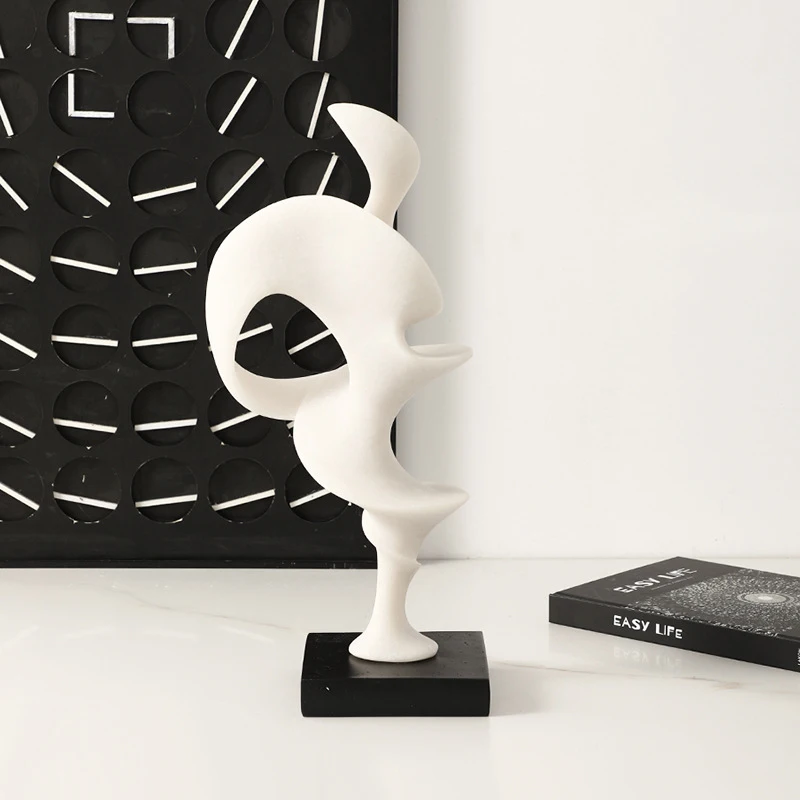 Italian minimalist abstract sandstone dancer sculpture for villa, hotel, entrance hall, living room, home decor art ornament