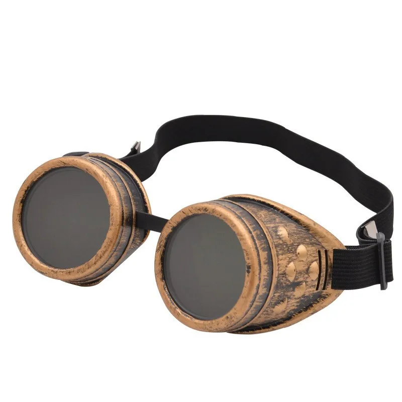 Steampunk Goggles Vintage Copper Welding Glasses Cyberpunk Goth Cosplay Eyewear Halloween Party Festival Accessories