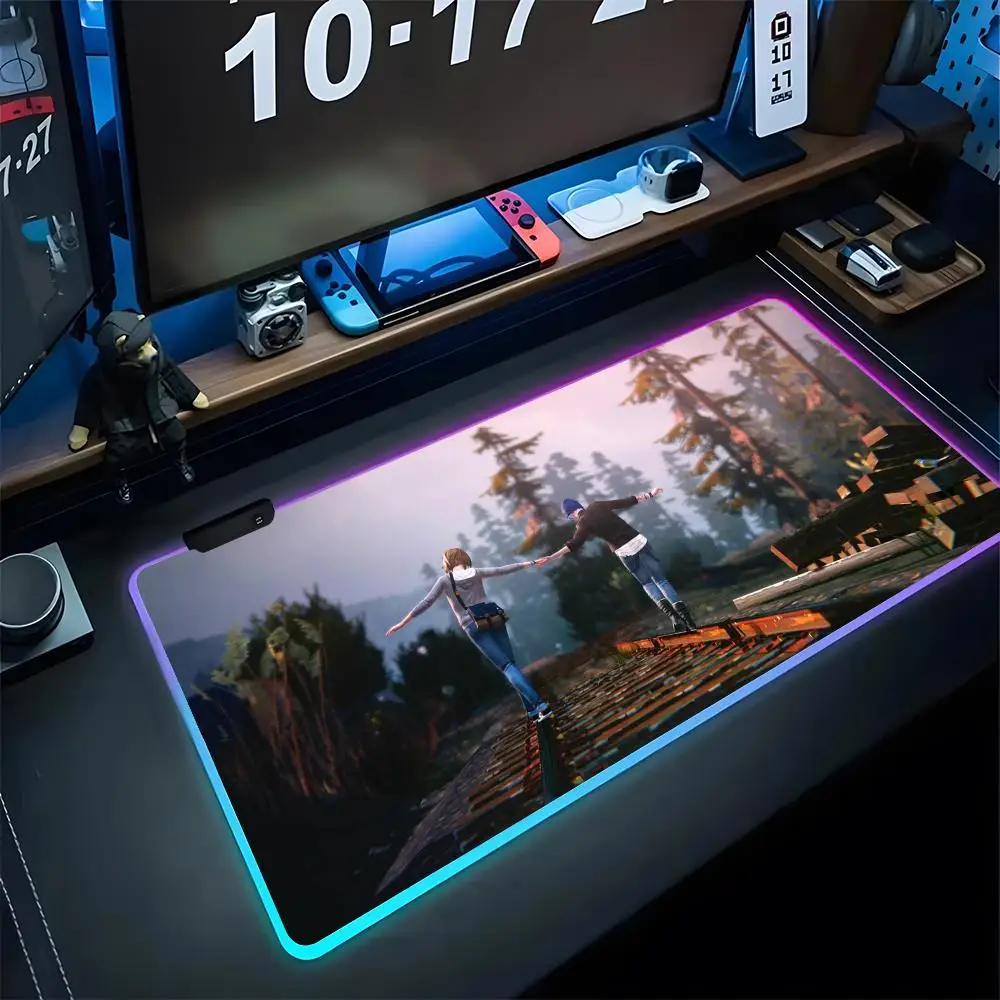 Life is Strange Anime Mouse Pad Gaming LED 700x300 Mouse Mat Mousemats Table Pads PC Desk Mat RGB Keyboard Mat XXL