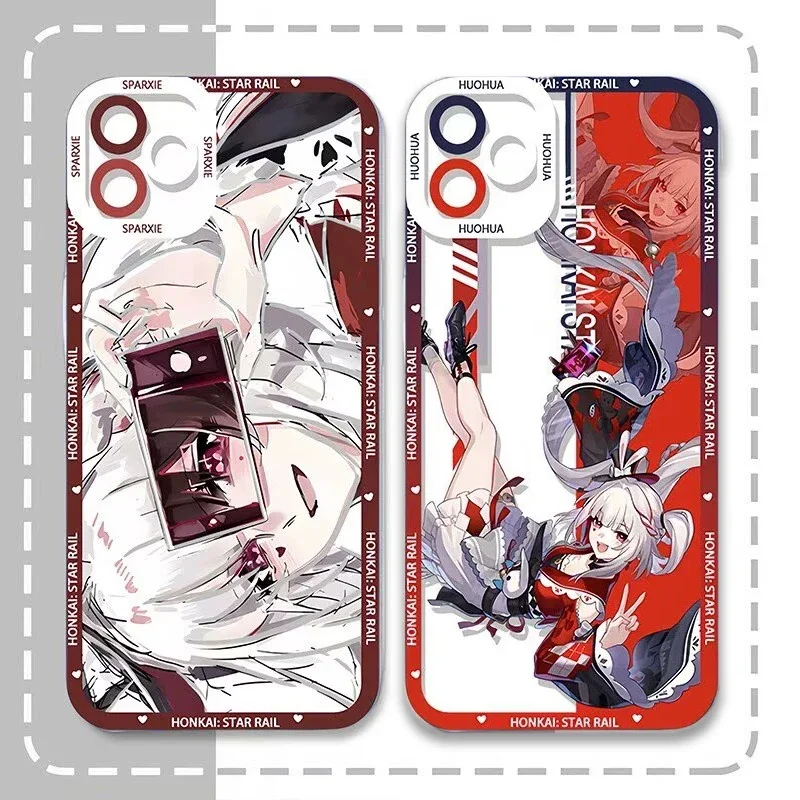 Funda para Teléfono Honkai Star Rail Sparkle La Mancha para iPhone 17 16 15 14 13 12 Pro Max Plus Mini 16e, Diseño de Dibujos Animados, Transparente, TPU