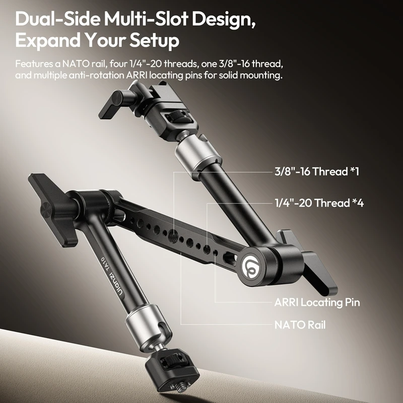 Ulanzi TA10 43 سنتيمتر ذراع مفصل سحري مع 1/4 "3/8" ثقب المسمار جبل الناتو 3 قسم ل DSLR رصد ضوء ملحقات الكاميرا #4