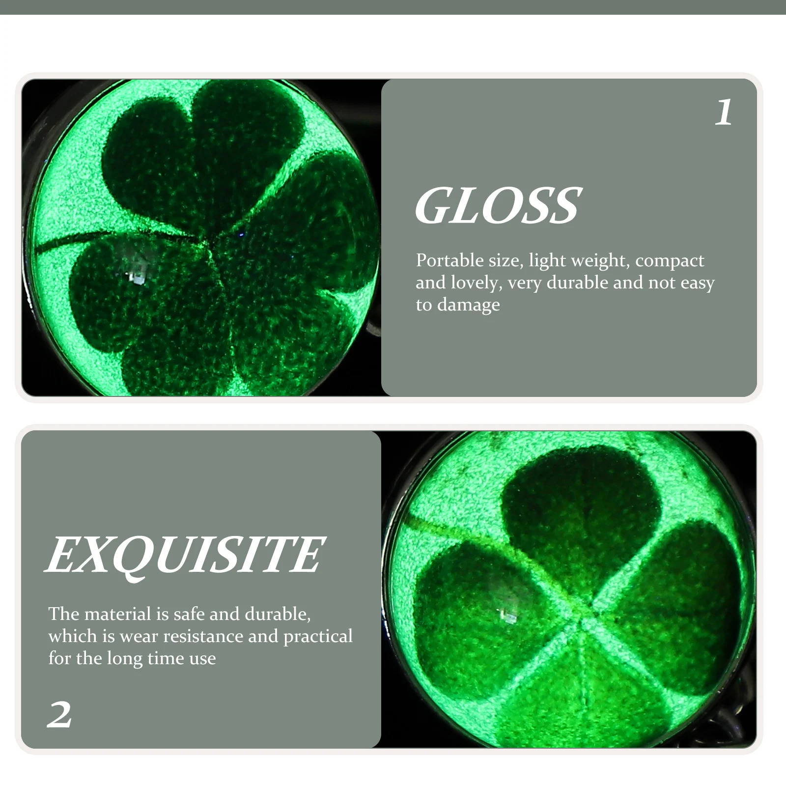 

3pcs Four Leaf Keychain St. Patrick'S Day Gift Ring For Bag Pendant Car Key Decor Durable Lightweight Shaped