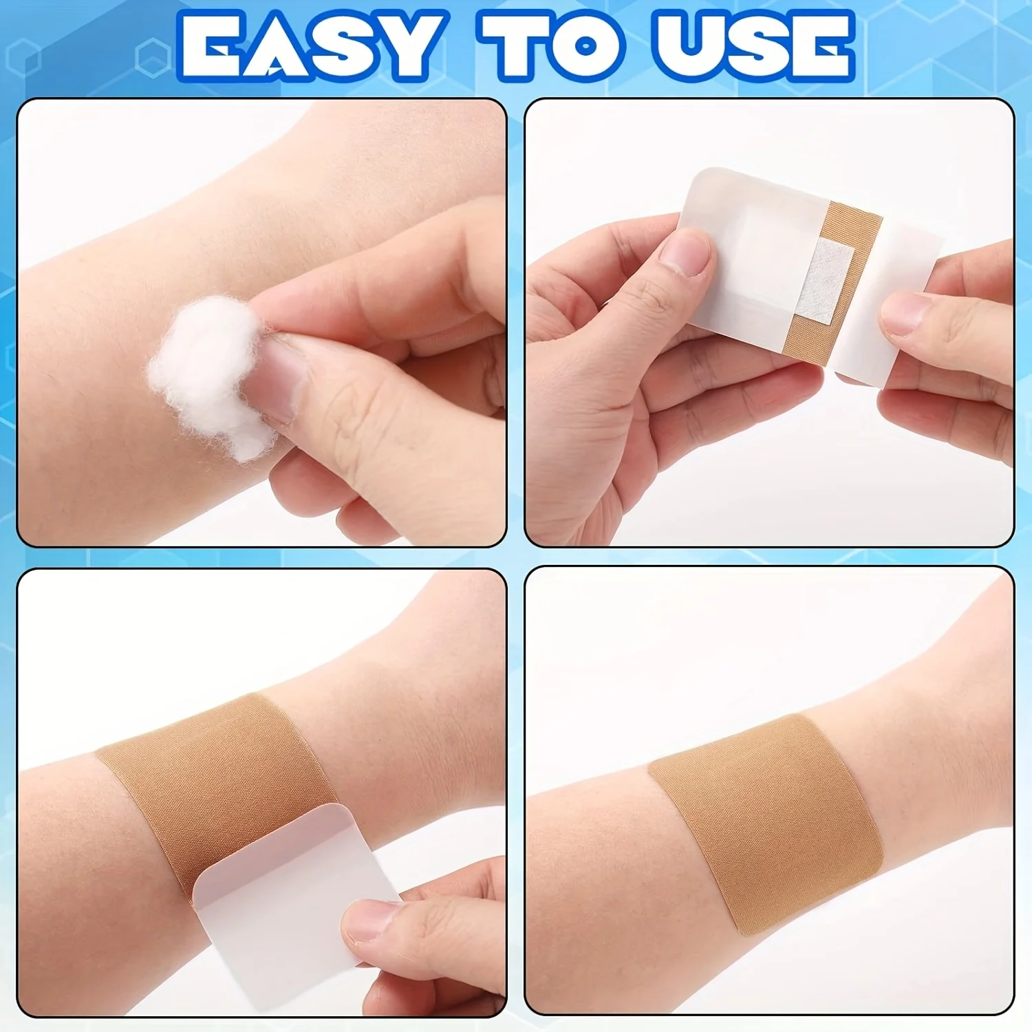 50pcs Large Bandage Wound Care Elastic Bandage Non-Adhesive Bandage for Wound Care and Protection Large Bandage