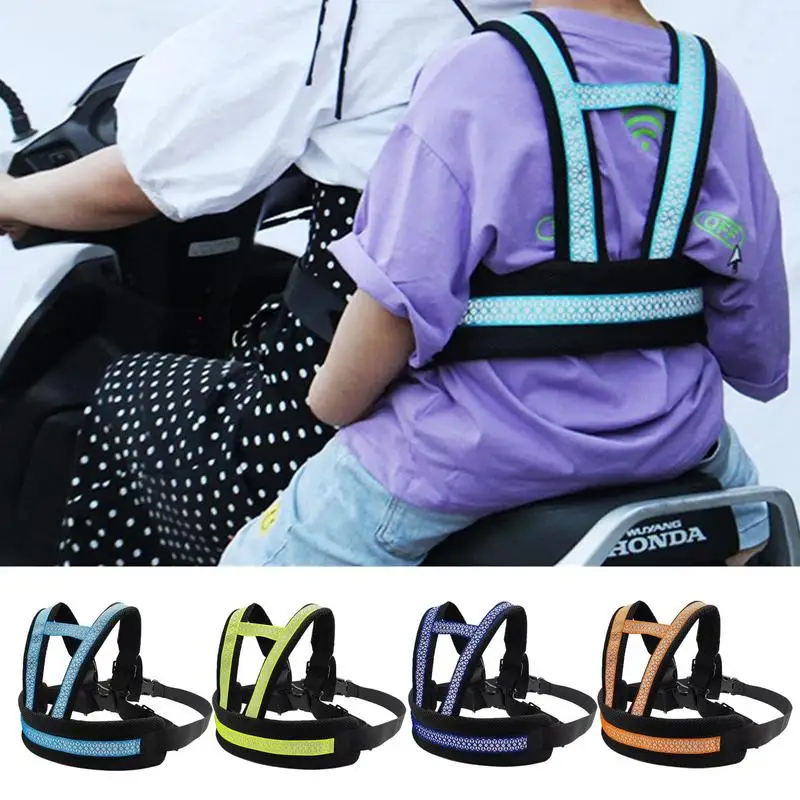 

Kids Motorbike Safety Belt Carrier Adjustable Reflective Belt Strap Safety Vests For Child Harness Chest Motorcycle Protective