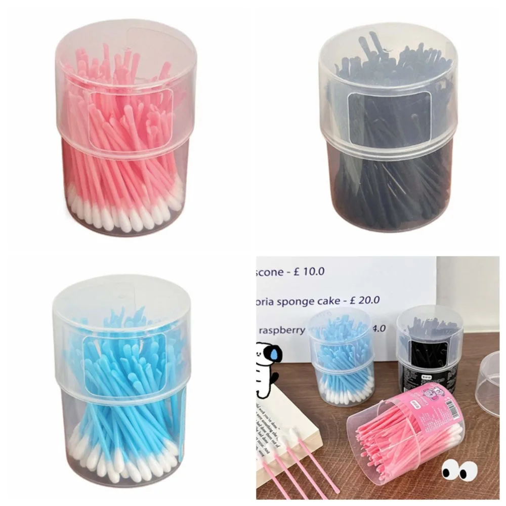 100Pcs/set Eyelash Extension Glue Removing Double Head Cotton Swabs Nose Lipstik Ear Cleaning Cotton Bud Makeup Cotton Stick PP