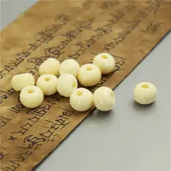 Cuentas sueltas de hueso de Yak blanco tibetano, 8mm, 10mm, 12mm, TSB0132, venta al por mayor, 20 piezas