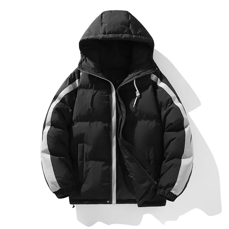 

Новая модная и модная парная одежда на хлопковой подкладке, свободная модная брендовая теплая и утолщенная хлопковая стеганая куртка с капюшоном