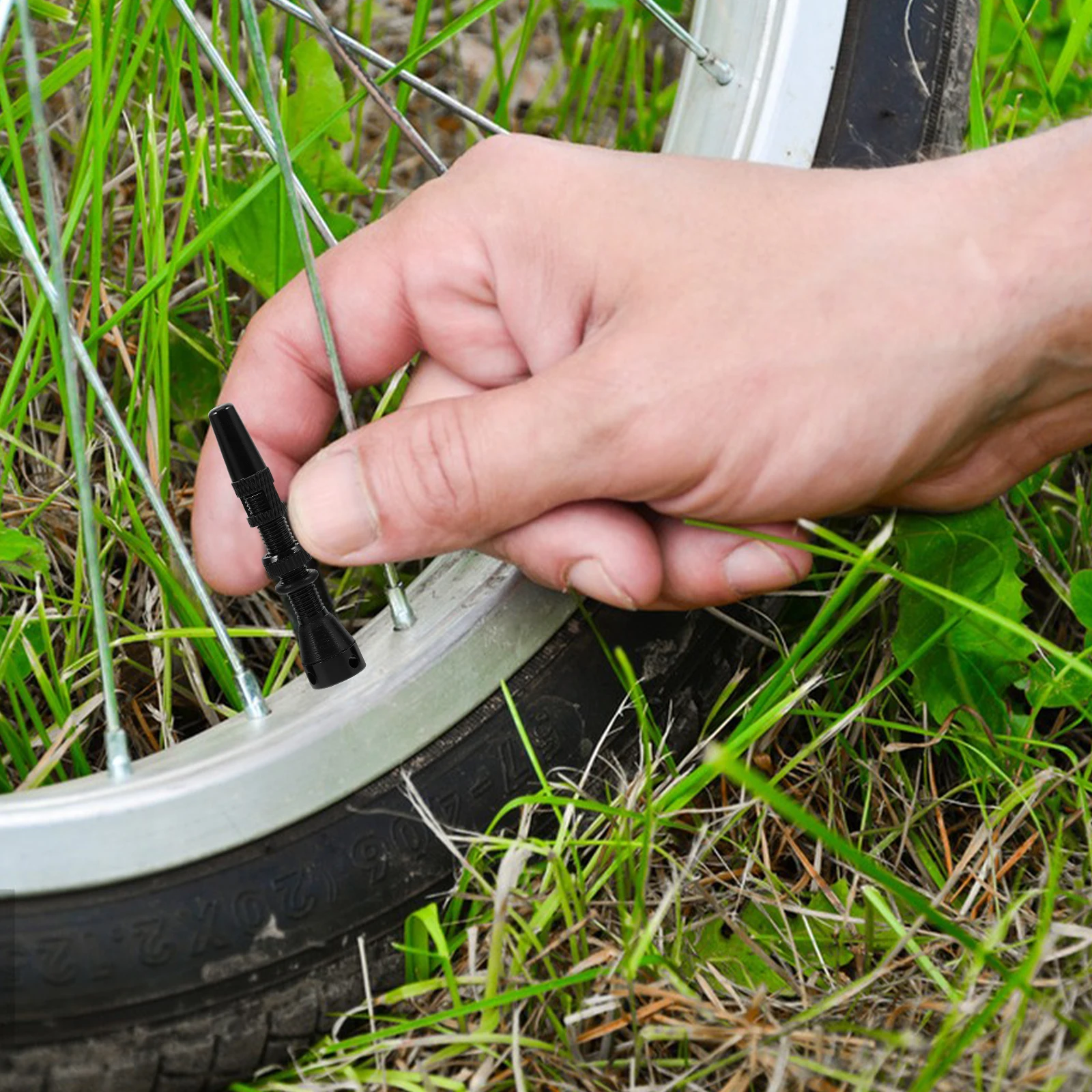 

Innovative Anti-Puncture Tubeless Replacement For Tire Durable Sturdy Bicycle Valve Stem Parts Easy Install Replacement Valve