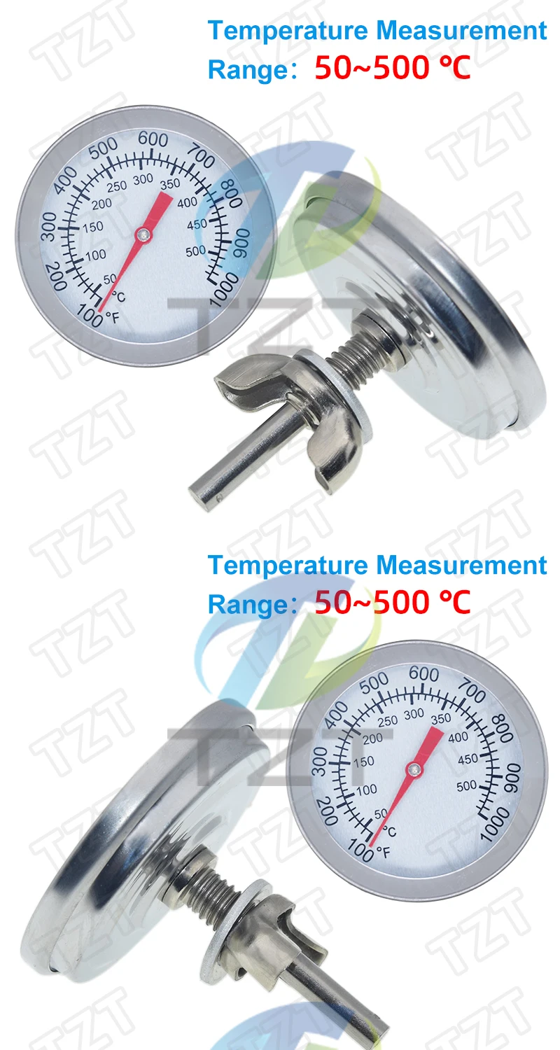 52mm 0-120 Grad Celsius Pizzaofen Thermometer Edelstahl Outdoor Indoor Grill Grill Herd Thermograph Lebensmittel Kochen – Detail 5