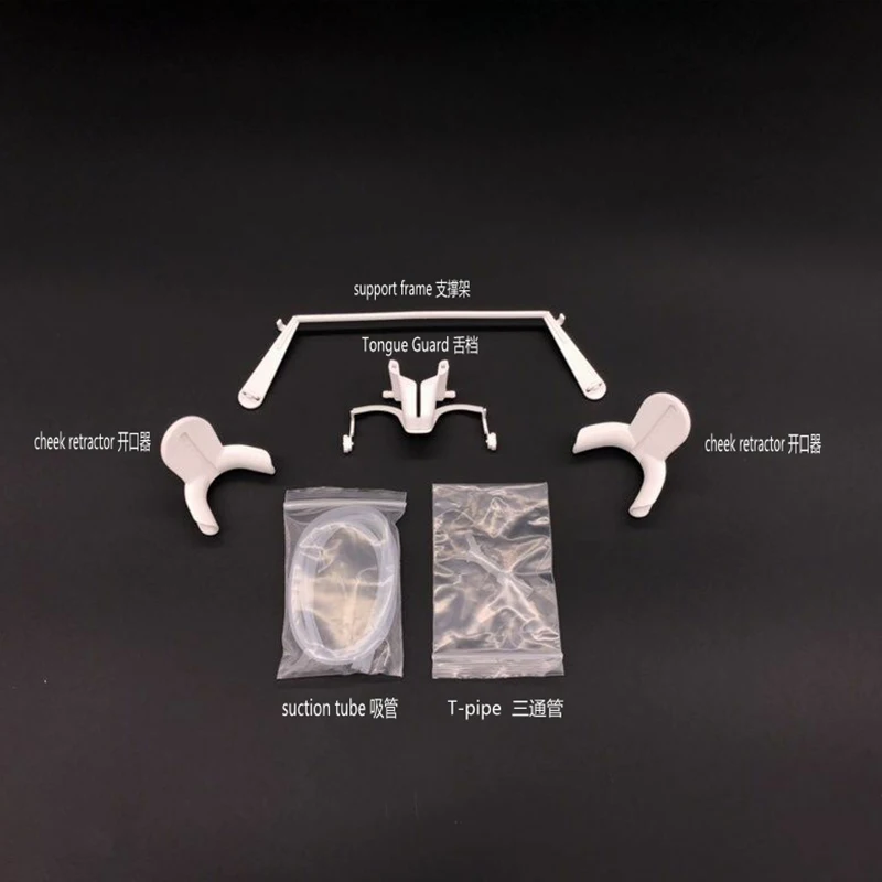 

Dental Open Mouth Device Tongue Guard Saliva Suction Pipe Cheek Retractor