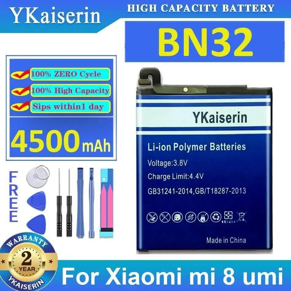 

Для Xiaomi MI 8 4500 мАч аккумулятор мобильного телефона долговечная работа BN32 замена премиум-класса
