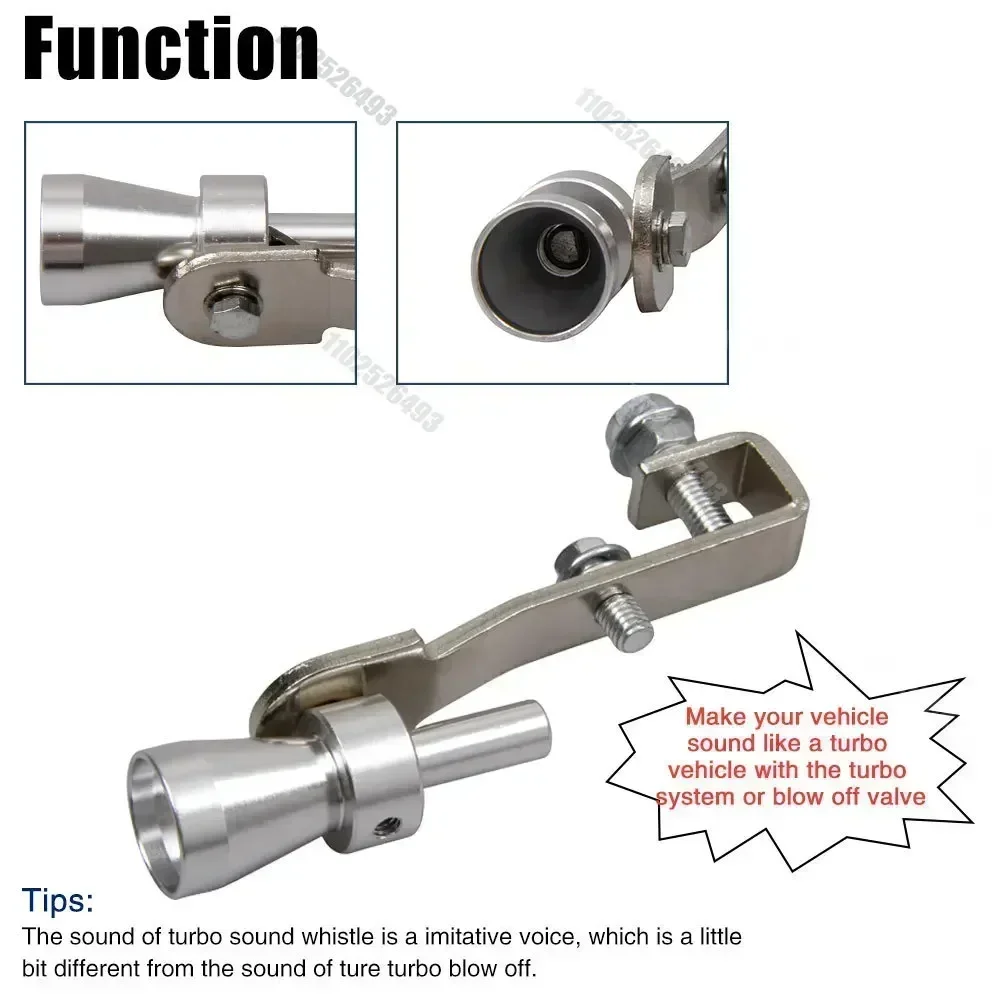 Universal Car Black Turbo Sound Whistle Vehicle Refit Device Exhaust Pipe Turbo Sound Simulator Turbo Muffler