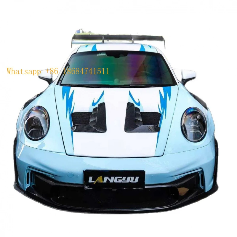 Dry Carbon Fiber Engine Hood Bonnet Fit 992, GT3RS‑Style High‑Quality Vented Exterior Modification Body Part