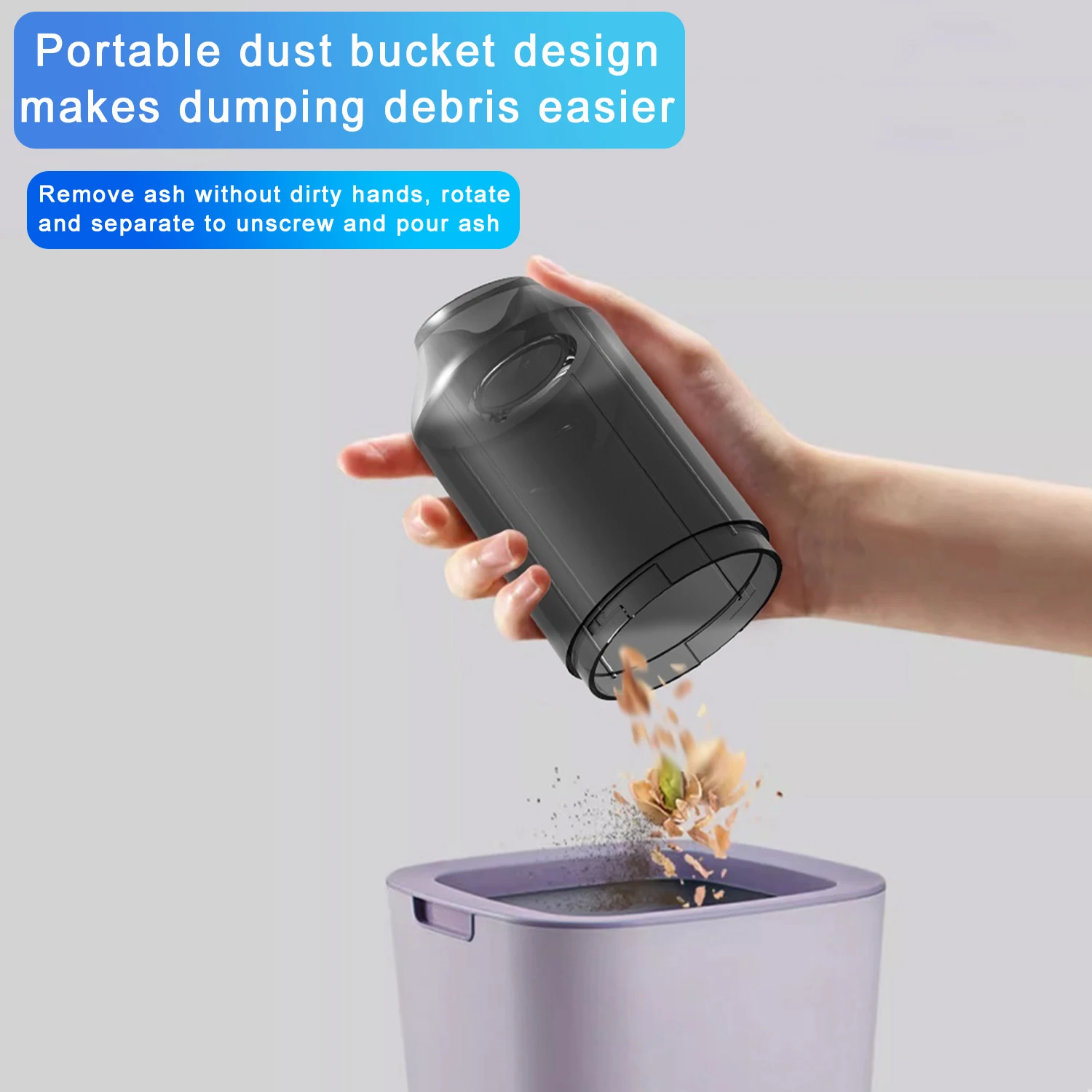 Беспроводной ручной пылесос 3-в-1, перезаряжаемый пылесос с циклонным всасыванием для удаления пыли на ПК, автомобиля, дома и офиса