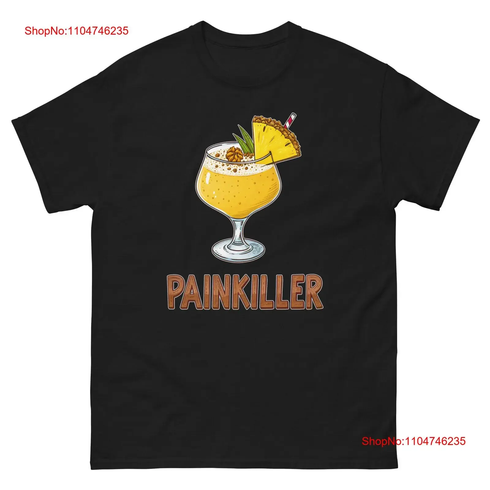 Painkiller Drink Delicious Beliebtes Getränke-T-Shirt im Vintage-Stil, gewaschen, lässig, weich, Unisex, Streetwear, Herren-Grafik, vielseitig