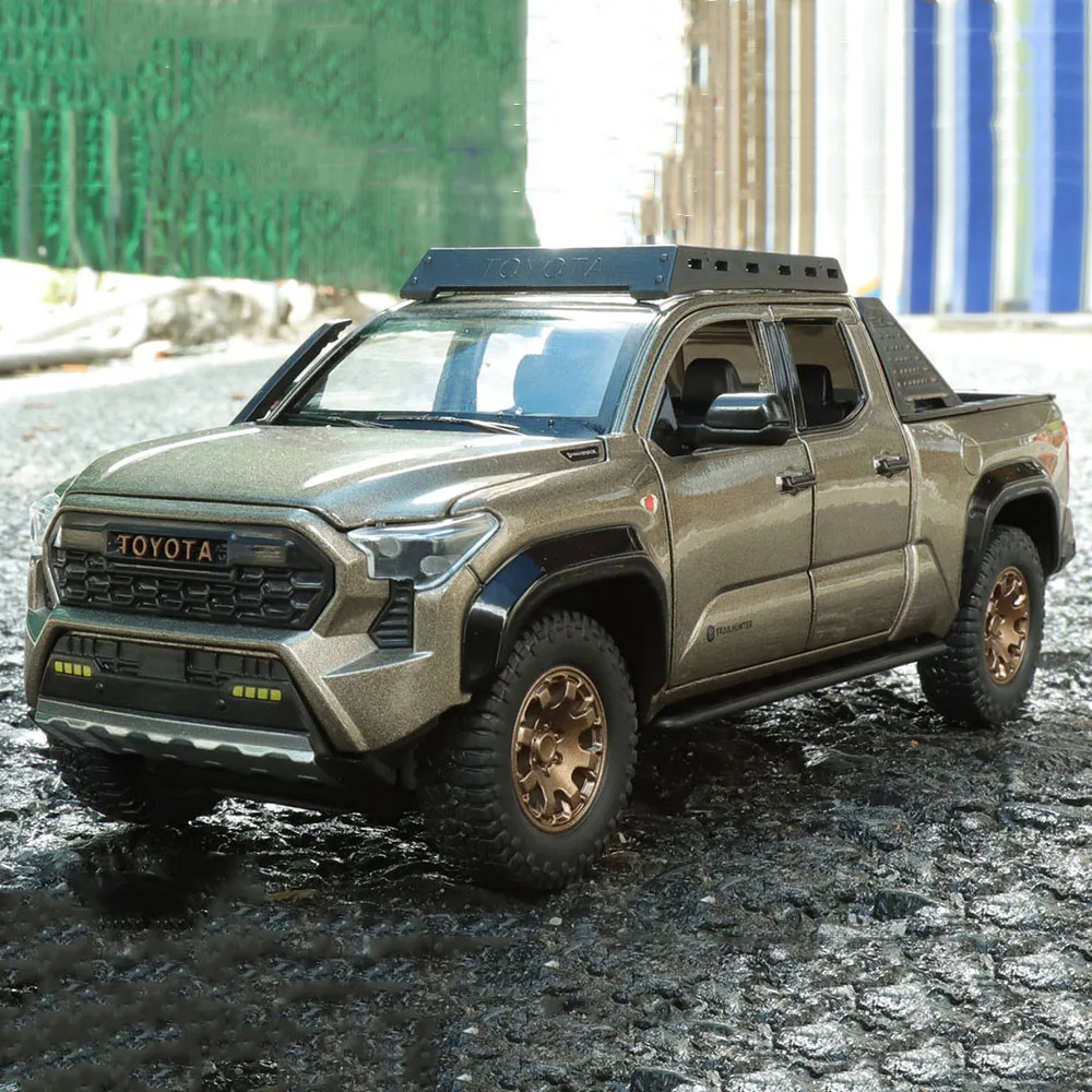 

1:24 Toyota Tacoma Cars Miniature Toys Models Alloy Diecast Wheel Steering Doors Can Opened Off-road Kids Children's Day Gifts