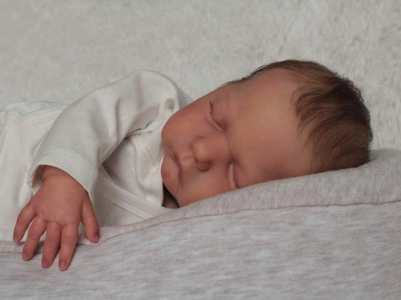 NPK 18'' Ręcznie Robiona Lalka Reborn MARLEY z Widoczną Skórą Malowaną 3D, Włosami Wszytymi Ręcznie, Kolekcjonerska, Realistyczna Lalka Artystyczna na Prezent