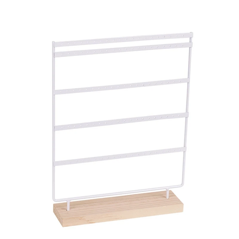 1 Piece Simple 5-Layer White 100-Hole Jewelry Rack Jewelry Storage Jewelry Rack Dressing Table Jewelry Display Durable