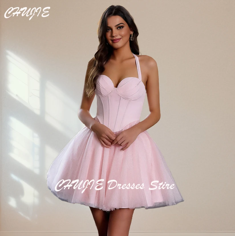Robes de Cocktail modestes roses, Mini robe de remise de diplôme pour femmes, ligne A, robe de bal de mariage