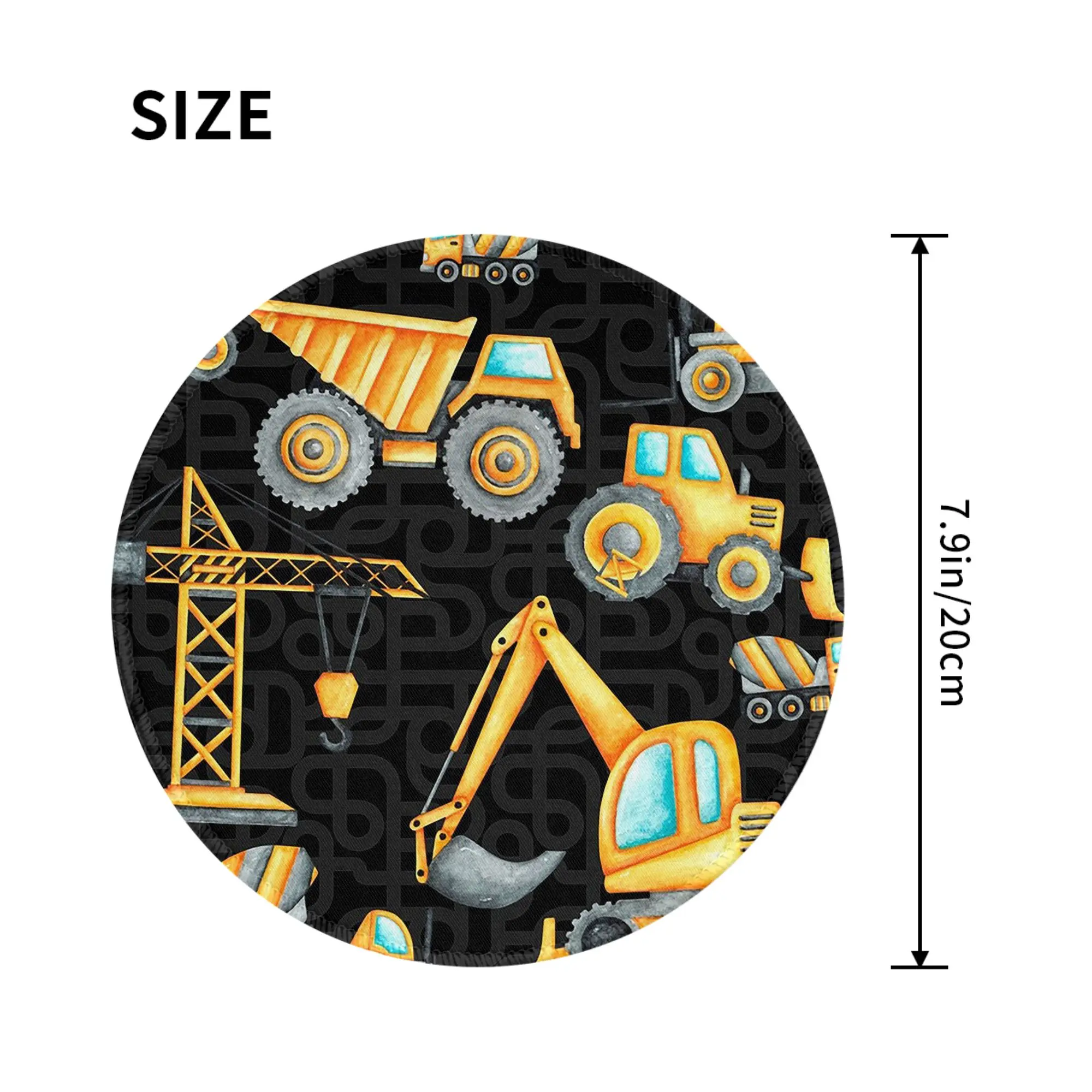 Yellow Construction Trucks Pattern Mouse Pad Computer Keyboard Mouse Mat Gamer PC Laptop Desk Mat Office Accessories Table Mats