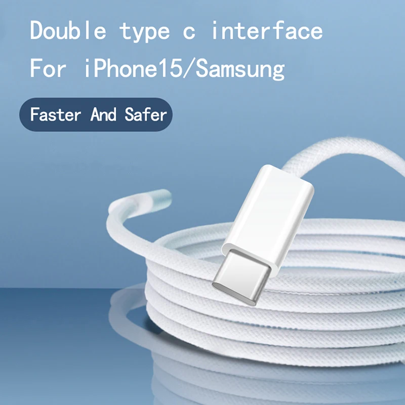 Type C to Type C Color Cable For Apple iPhone 15 16 PD Fast Charging For Huawei Xiaomi Samsung Type C Weaving Cable Accessories image 3