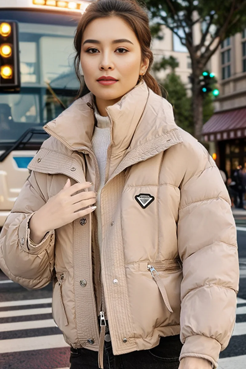 Parkas acolchadas de algodón para mujer, abrigo grueso y cálido, ropa de exterior suelta, Chaqueta corta, invierno, 2024