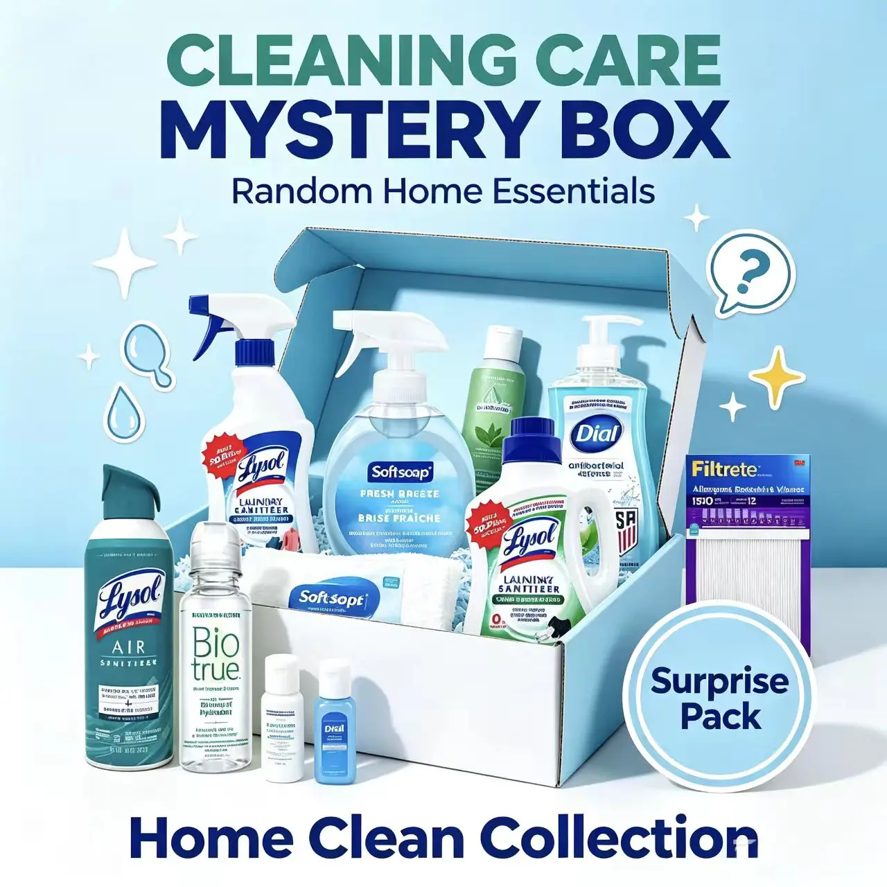 Home Cleaning Care Mystery Box Random Hand Soap Disinfectant Wipes Household Laundry Supplies Surprise Blind Box Home Essentials