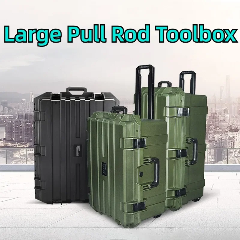 Large Pull Rod Toolbox Waterproof Tool Case with Wheels Safe Professional Storage Box Portable Electronic Tools Accessories