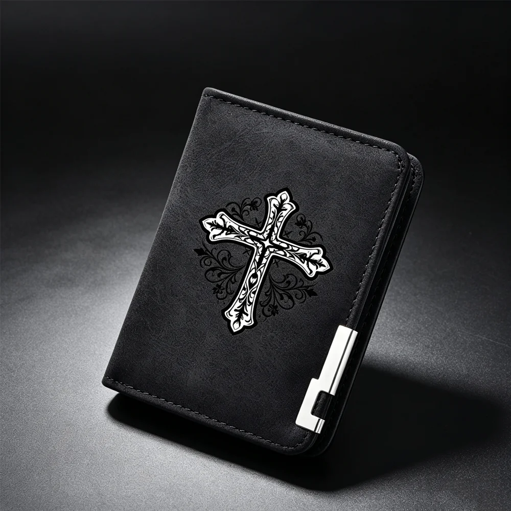 Casual Men's PU Leather Wallet Small Portable Card Holder Suitable for Students Use